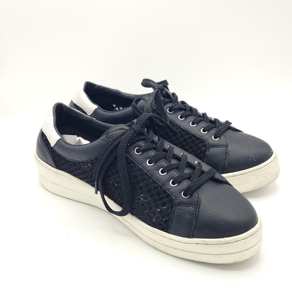 Steve Madden Napa Natural Comfort Black Leather Mesh women's size 10w wide - Picture 3 of 9